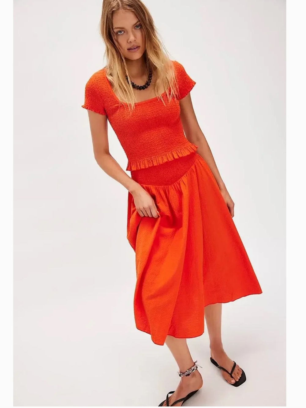 NWT Free People Tangerine Tango 
Braveheart Solid Set